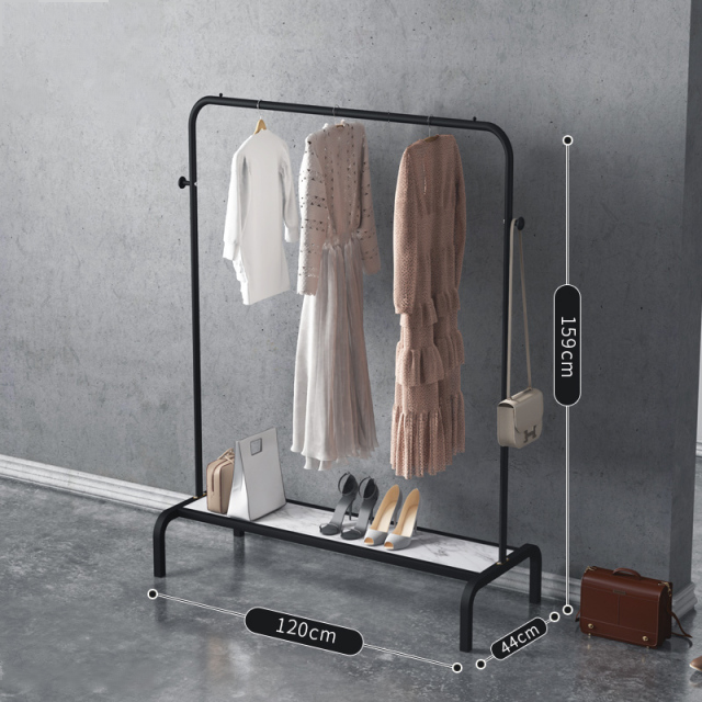 Coloured Clothes Rail with Marble Effect Shelf