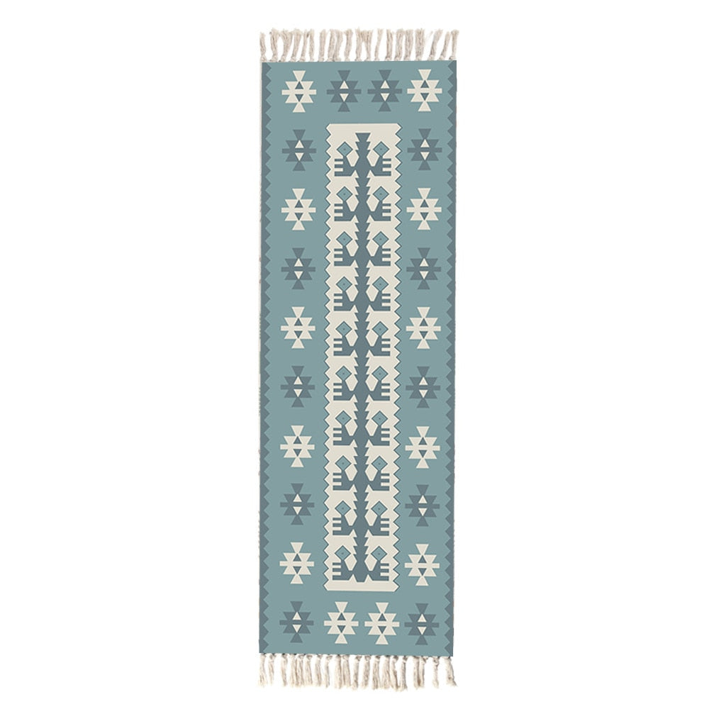 Blue Decorative Retro Rug