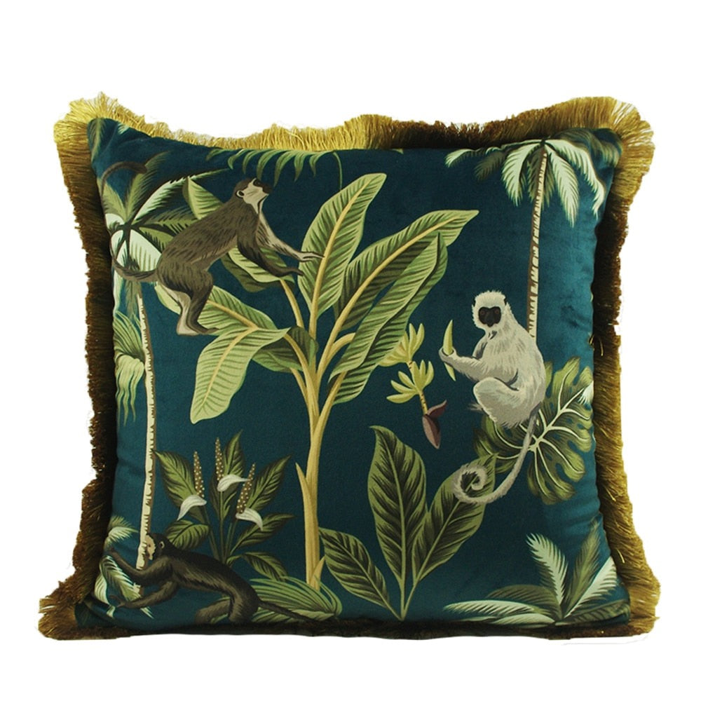 Square Tropical Plant Cushion