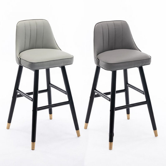 Cushioned Bar Stool with Gold Detail