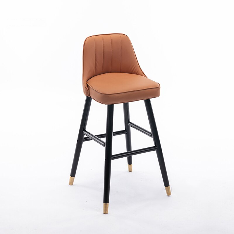 Cushioned Bar Stool with Gold Detail