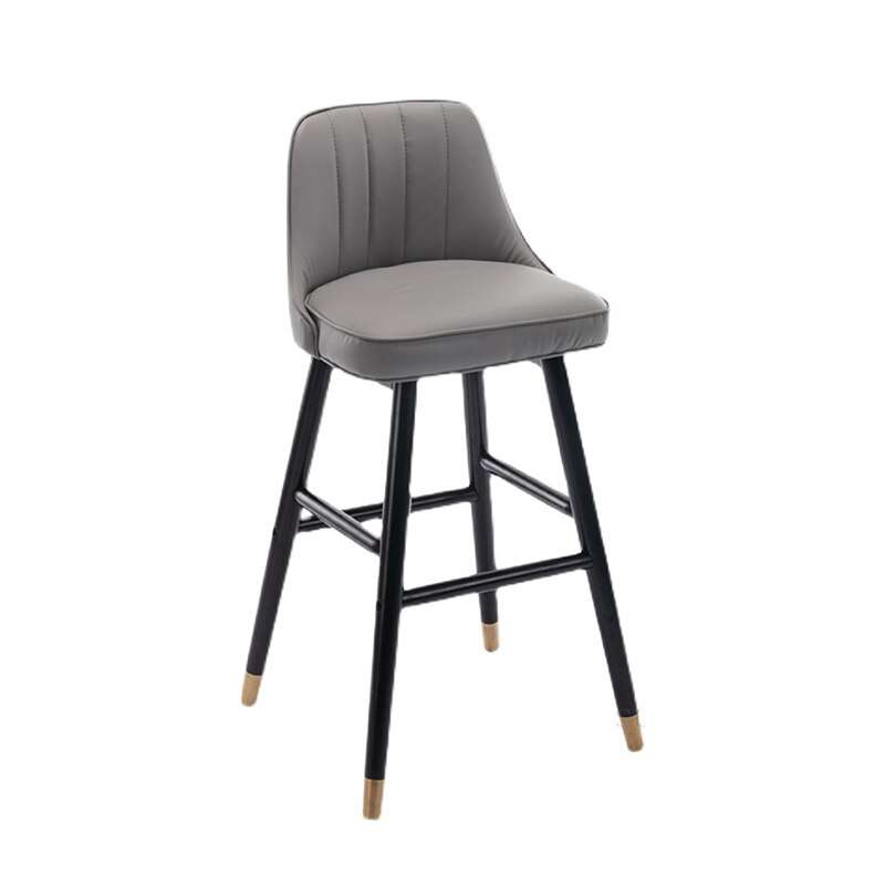 Cushioned Bar Stool with Gold Detail