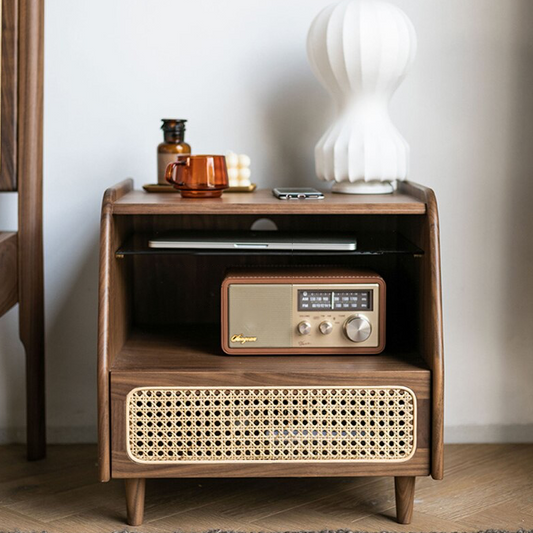 Nordic Nightstand Rattan Nightstand Single Drawer