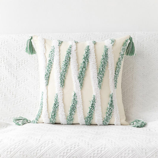 Mint Diagonal Tufted Pillowcase