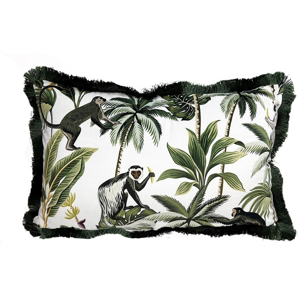 Rectangular White Tropical Cushion