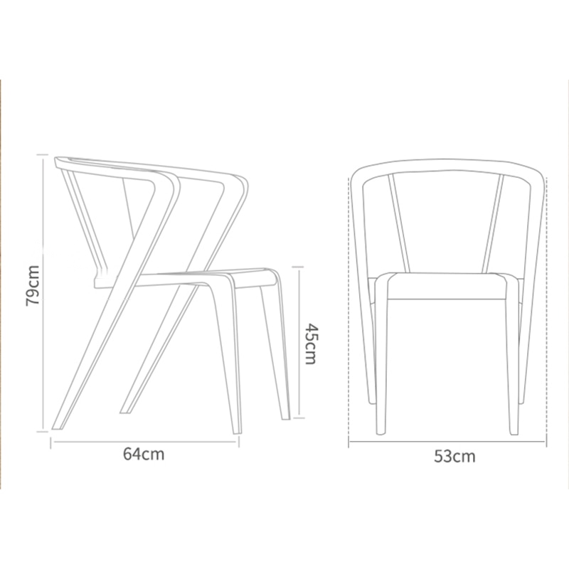 Minimalist Angular Solid Wood Dining Chair