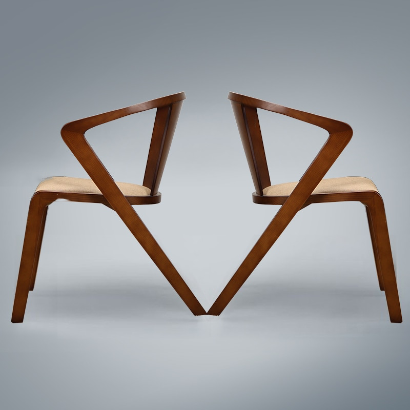 Minimalist Angular Solid Wood Dining Chair