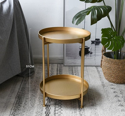 Nordic Simple Iron Double-Layer Tea Table