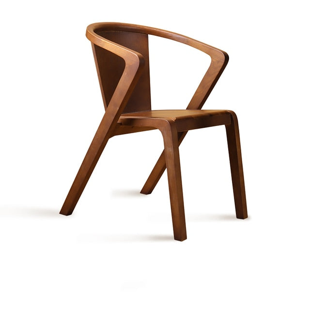 Minimalist Angular Solid Wood Dining Chair