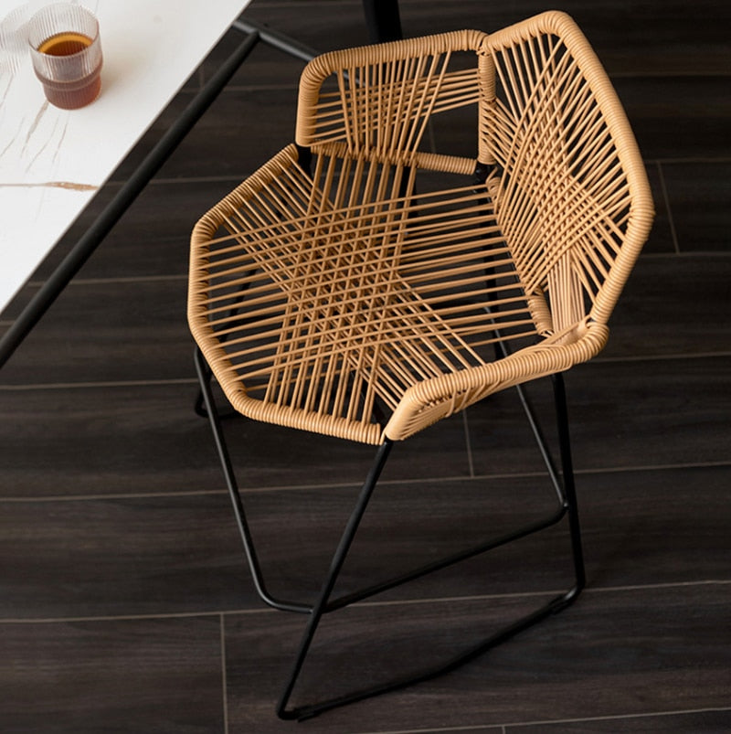 Nordic Bar Stools Rattan Style