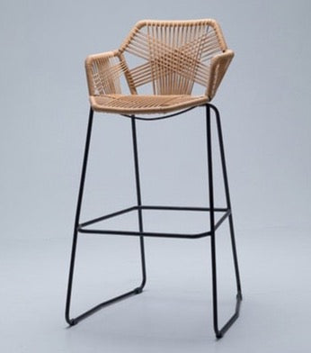 Nordic Bar Stools Rattan Style