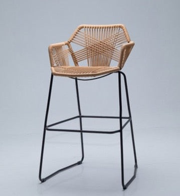 Nordic Bar Stools Rattan Style