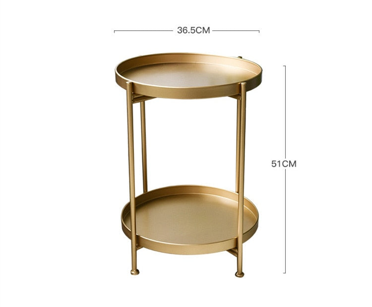 Nordic Simple Iron Double-Layer Tea Table