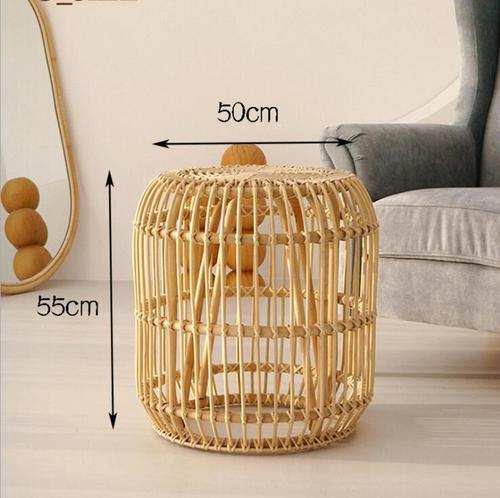 Japanese Round Rattan Coffee Table