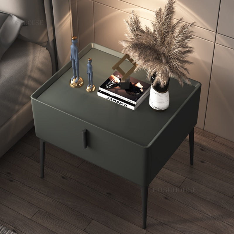 Rectangular Bedside Cabinet with Centre Incision