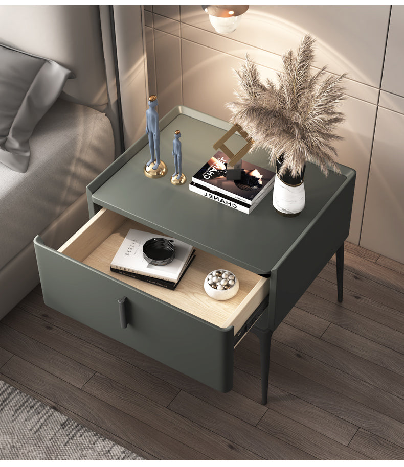 Rectangular Bedside Cabinet with Centre Incision