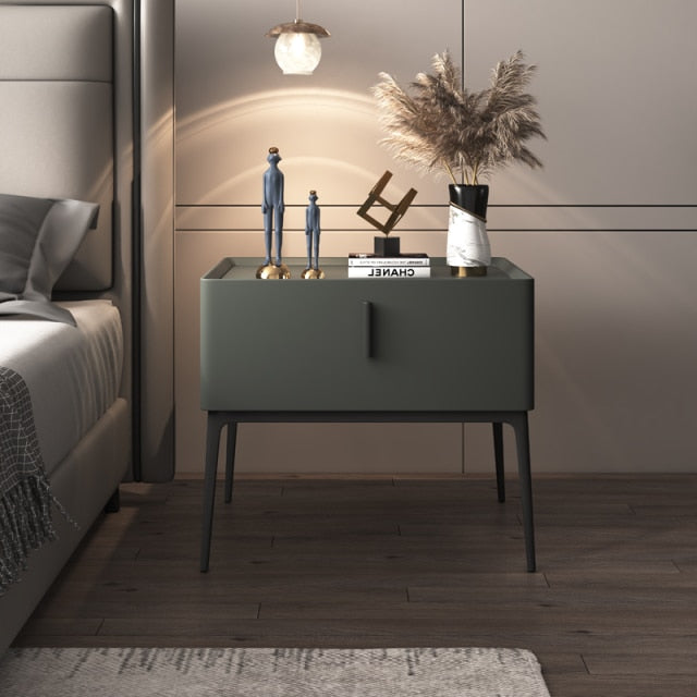 Rectangular Bedside Cabinet with Centre Incision