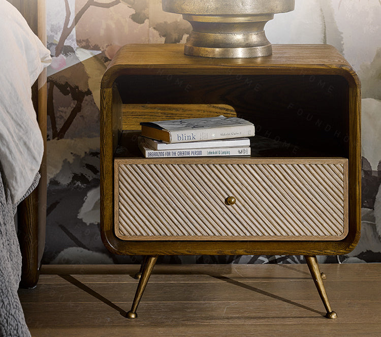 Wooden Two Tone Bedside Cabinet