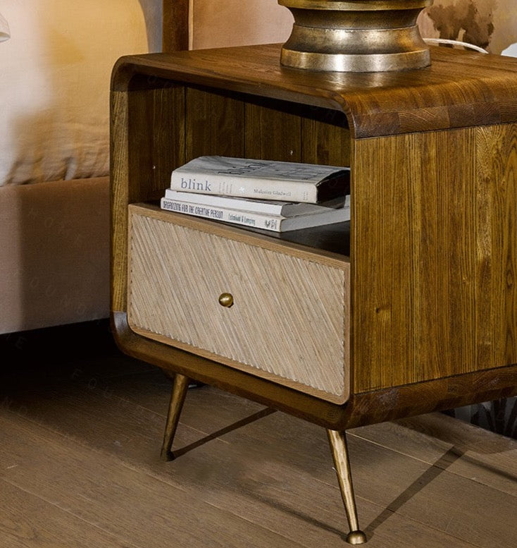 Wooden Two Tone Bedside Cabinet