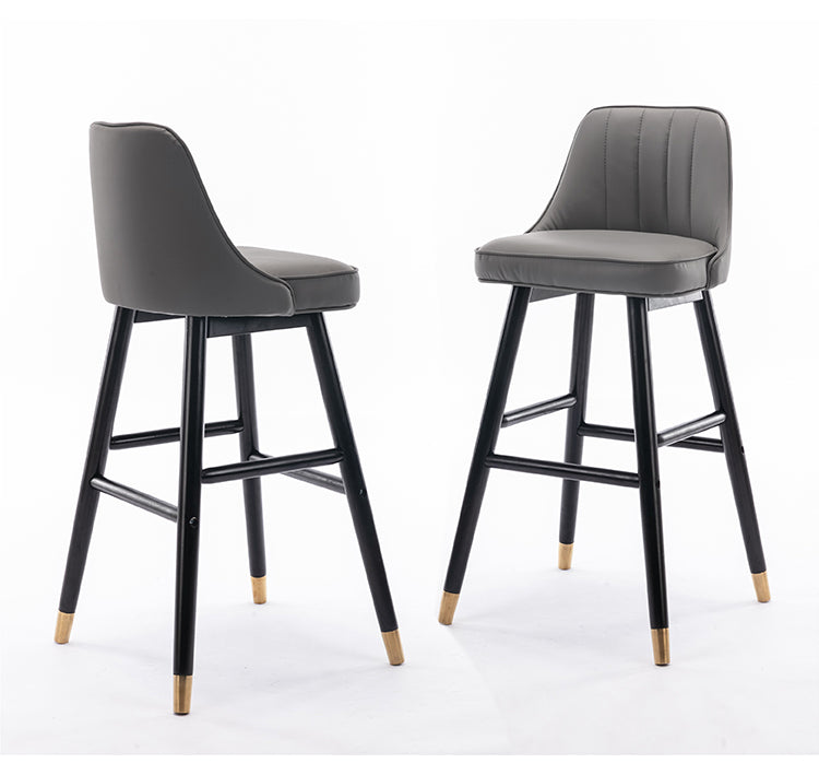 Cushioned Bar Stool with Gold Detail