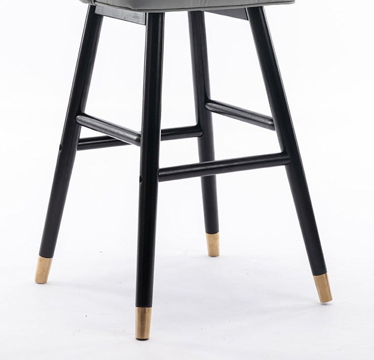 Cushioned Bar Stool with Gold Detail