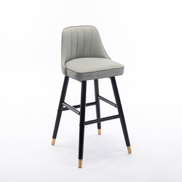 Cushioned Bar Stool with Gold Detail