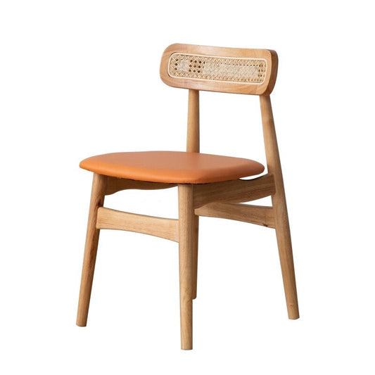 Retro Nordic Style Chair with Orange Detail