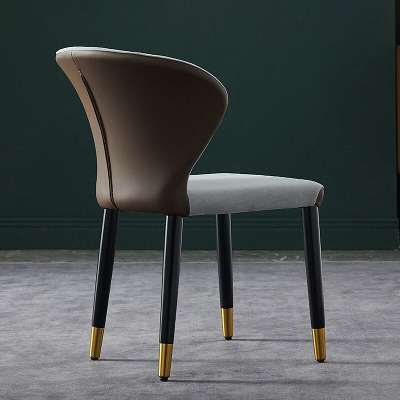 Grey & Brown Contrast Dining Chair