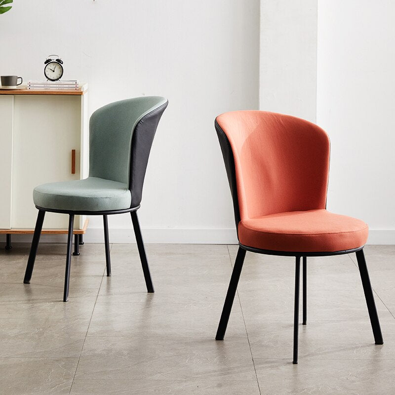 Pastel Curved Dining Chair with Black Legs