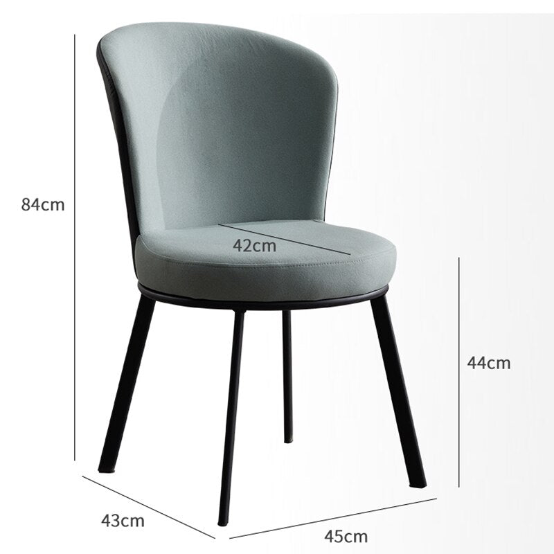 Pastel Curved Dining Chair with Black Legs