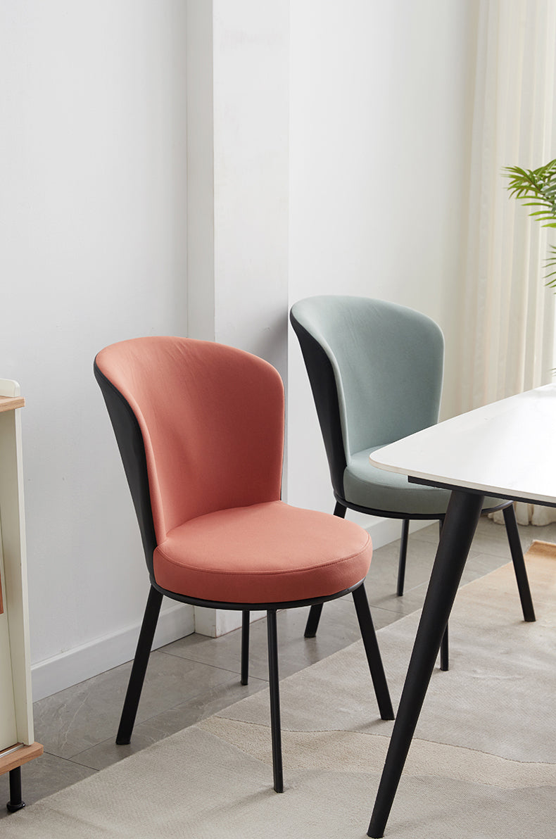 Pastel Curved Dining Chair with Black Legs