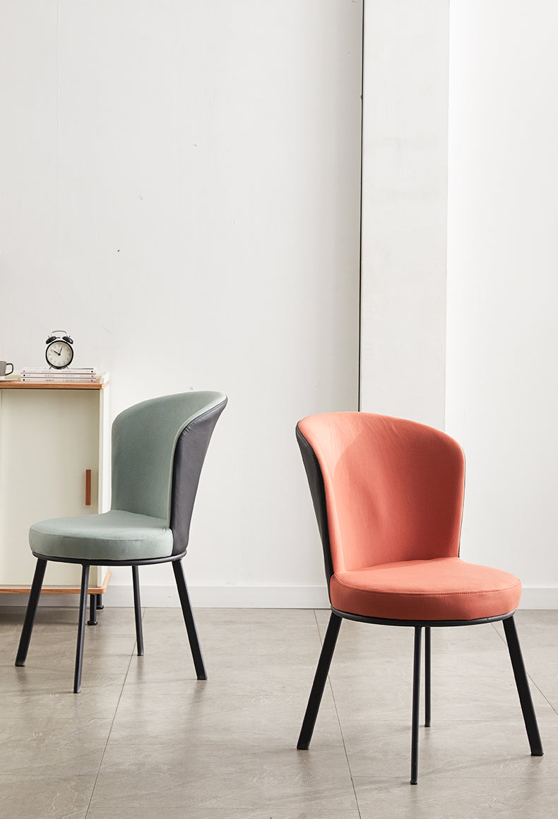 Pastel Curved Dining Chair with Black Legs