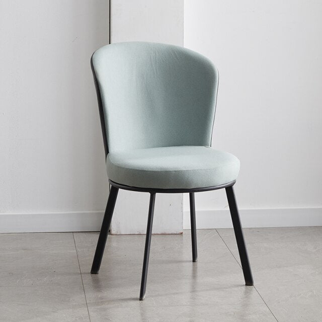 Pastel Curved Dining Chair with Black Legs