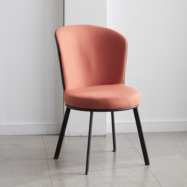 Pastel Curved Dining Chair with Black Legs