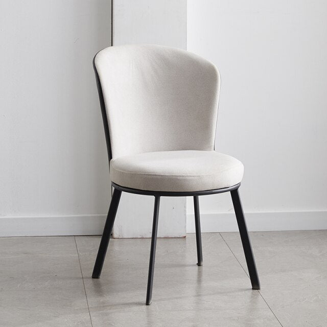 Pastel Curved Dining Chair with Black Legs