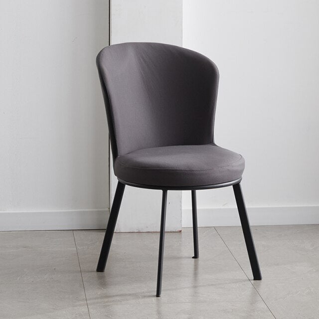 Pastel Curved Dining Chair with Black Legs