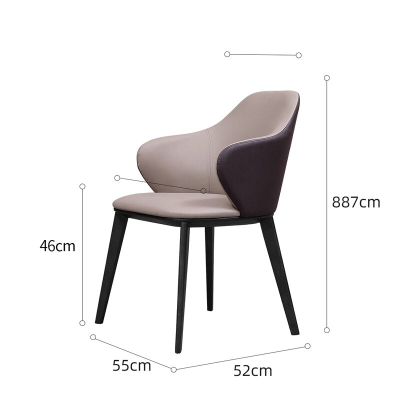 Two Tone Curved Back Dining Chair