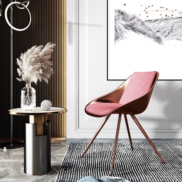 Modern Rose Gold & Pink Chair