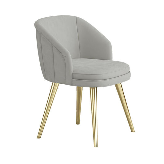 Grey Fabric Dining Chair with Golden Legs