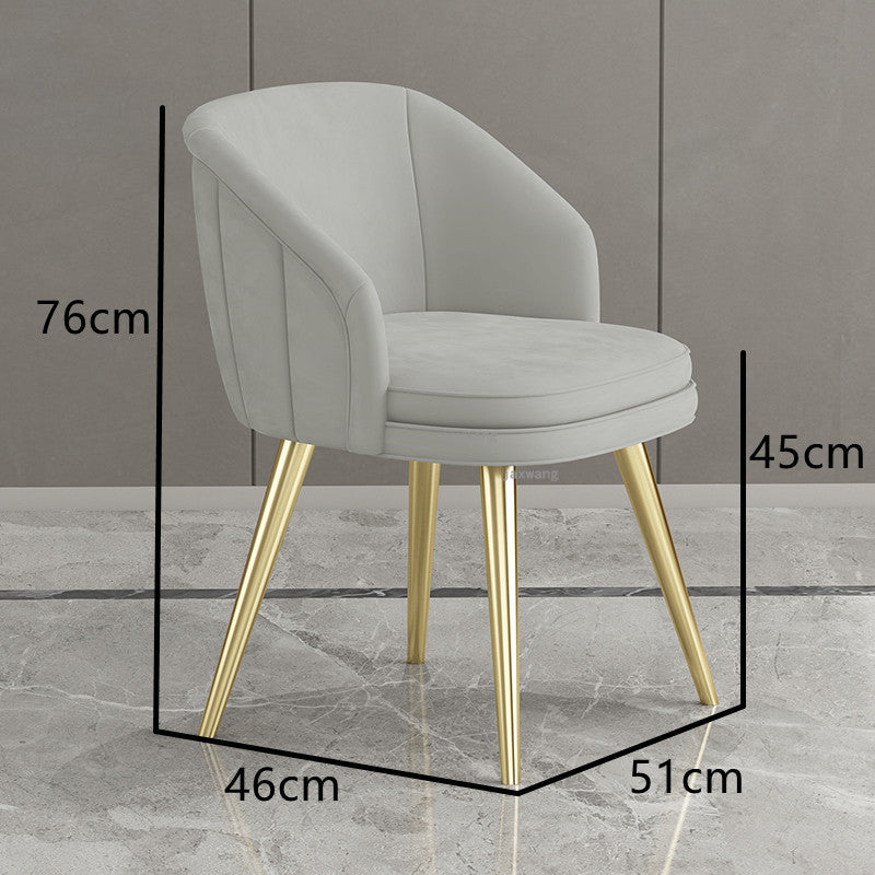 Grey Fabric Dining Chair with Golden Legs