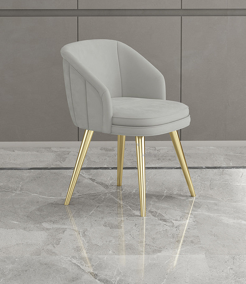 Grey Fabric Dining Chair with Golden Legs