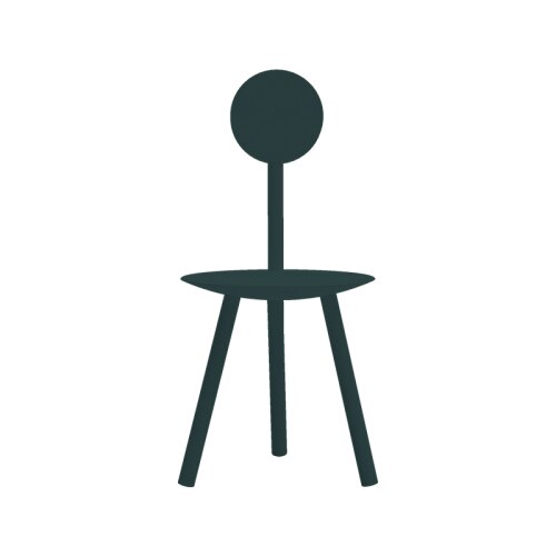 Stem back minimalist chair