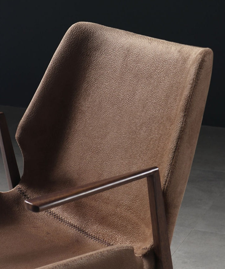 Brown Dining Chair with Armrest