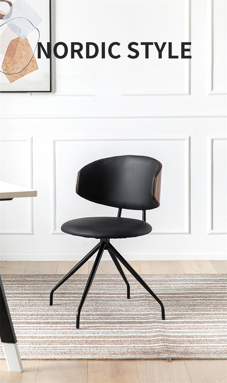 Two Tone Leather Chair with Curved Support