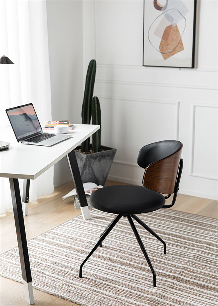 Two Tone Leather Chair with Curved Support