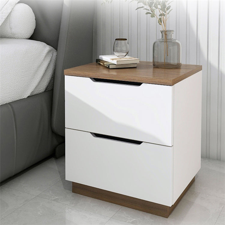 White Bedside Cabinet with Multiple Draws