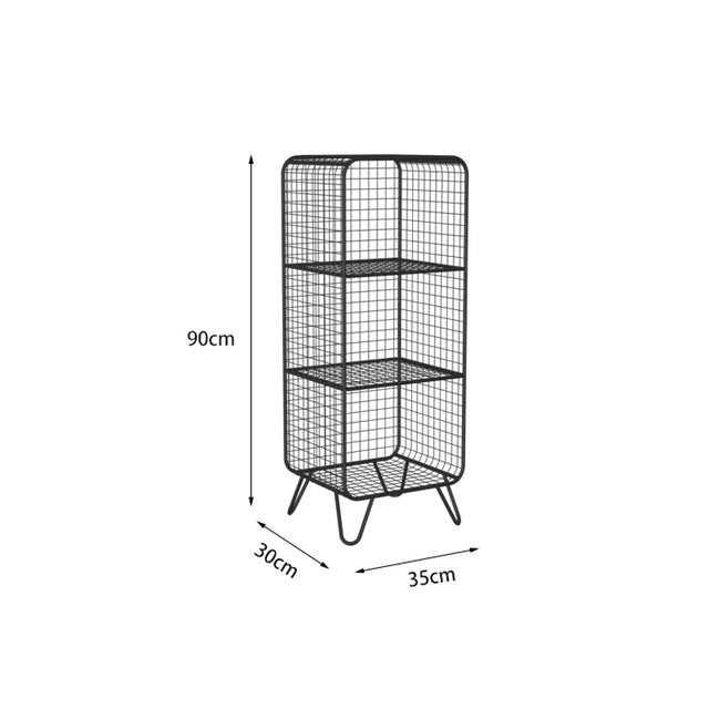 Cage style shelving unit