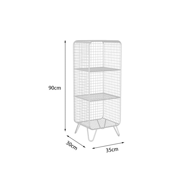 Cage style shelving unit