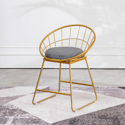 Gold Metal Bar Stool with Cushion