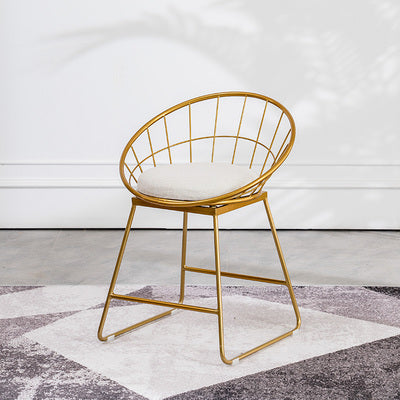 Gold Metal Bar Stool with Cushion